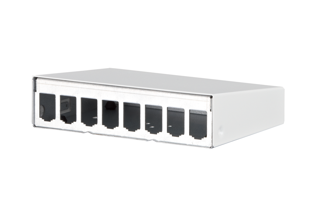 Modul AP-Gehäuse 8 Port reinweiß, unbestückt