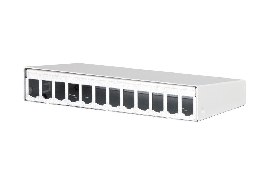 Modul AP-Gehäuse 12 Port reinweiß, unbestückt