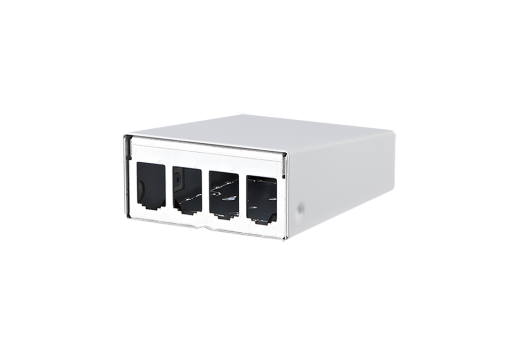 Modul AP-Gehäuse 4 Port reinweiß, unbestückt