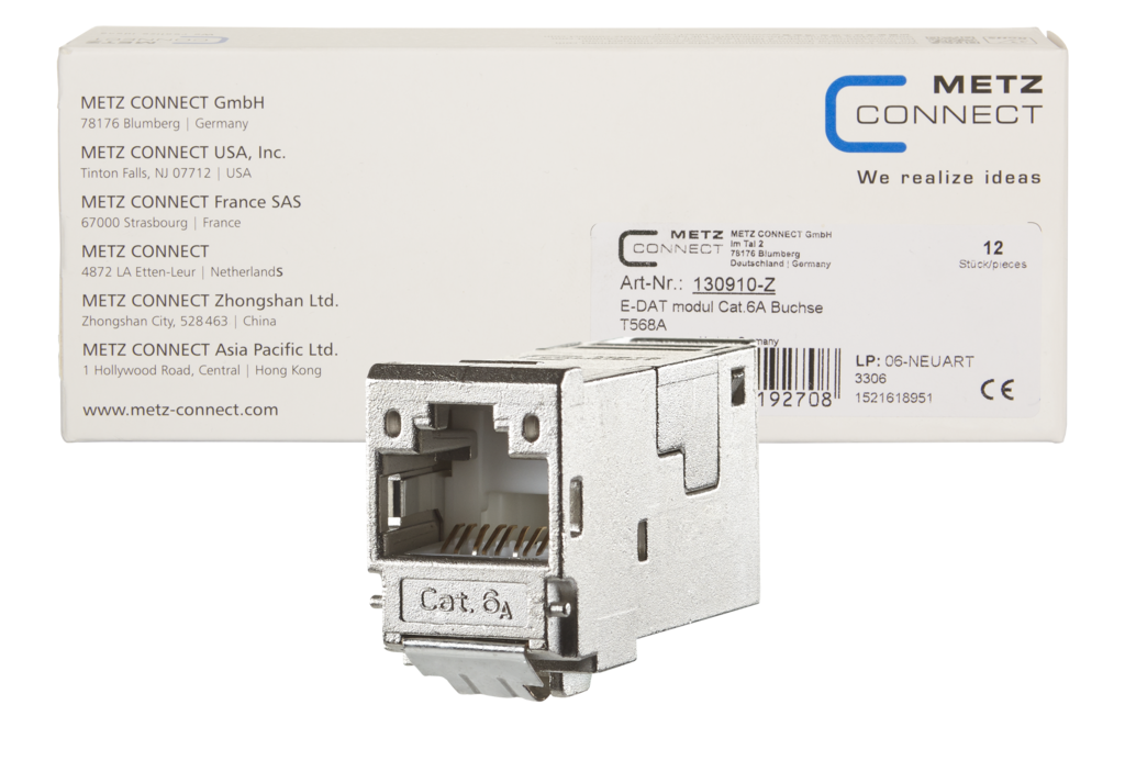E-DAT modul Cat.6A 8(8) Buchse, (12 Stück)