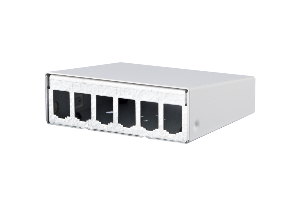 Modul AP-Gehäuse 6 Port reinweiß, unbestückt